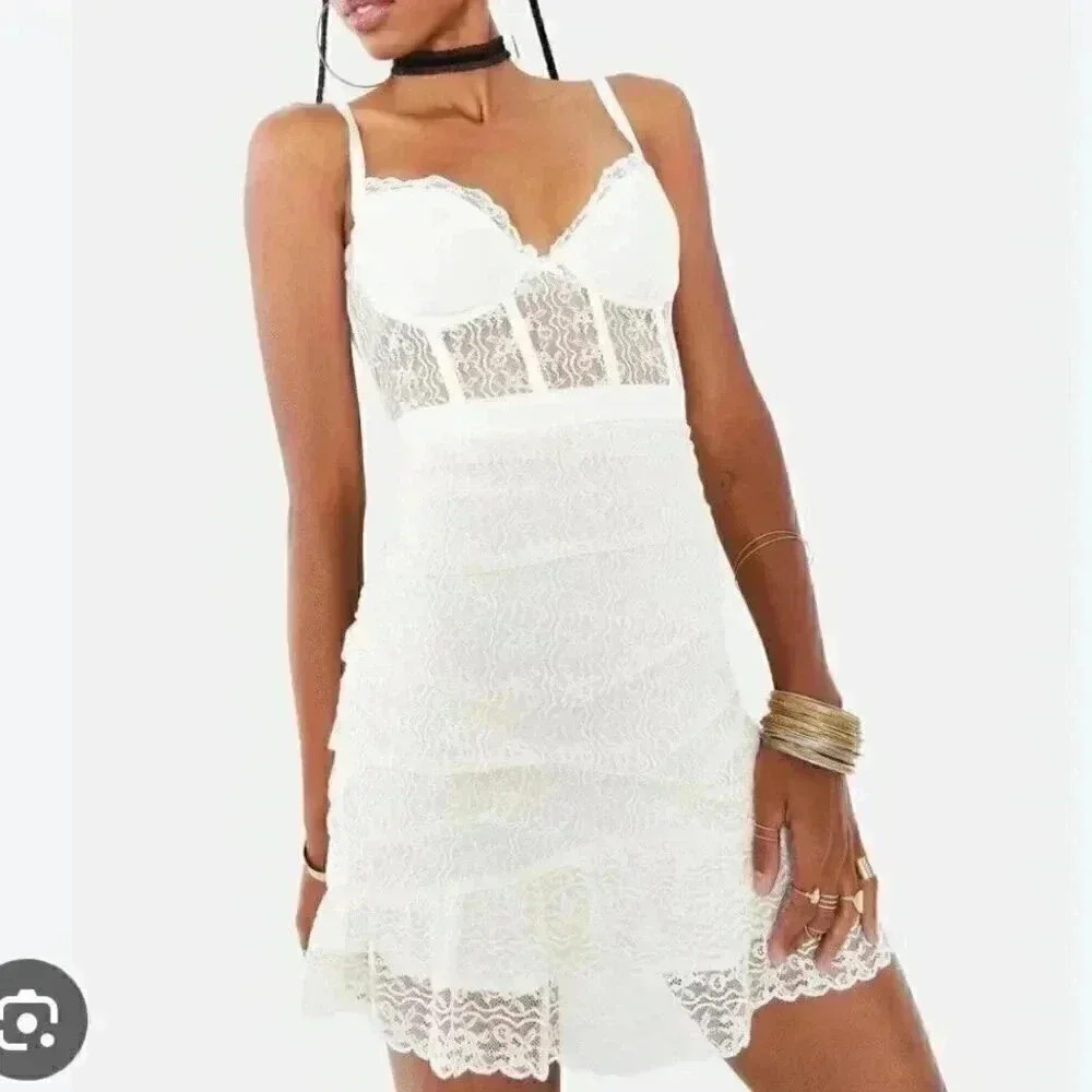 For Love & Lemons White Lace Dress  in Size Small